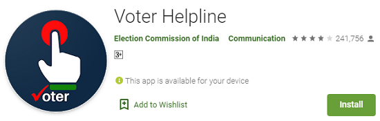 voter helpline app download link